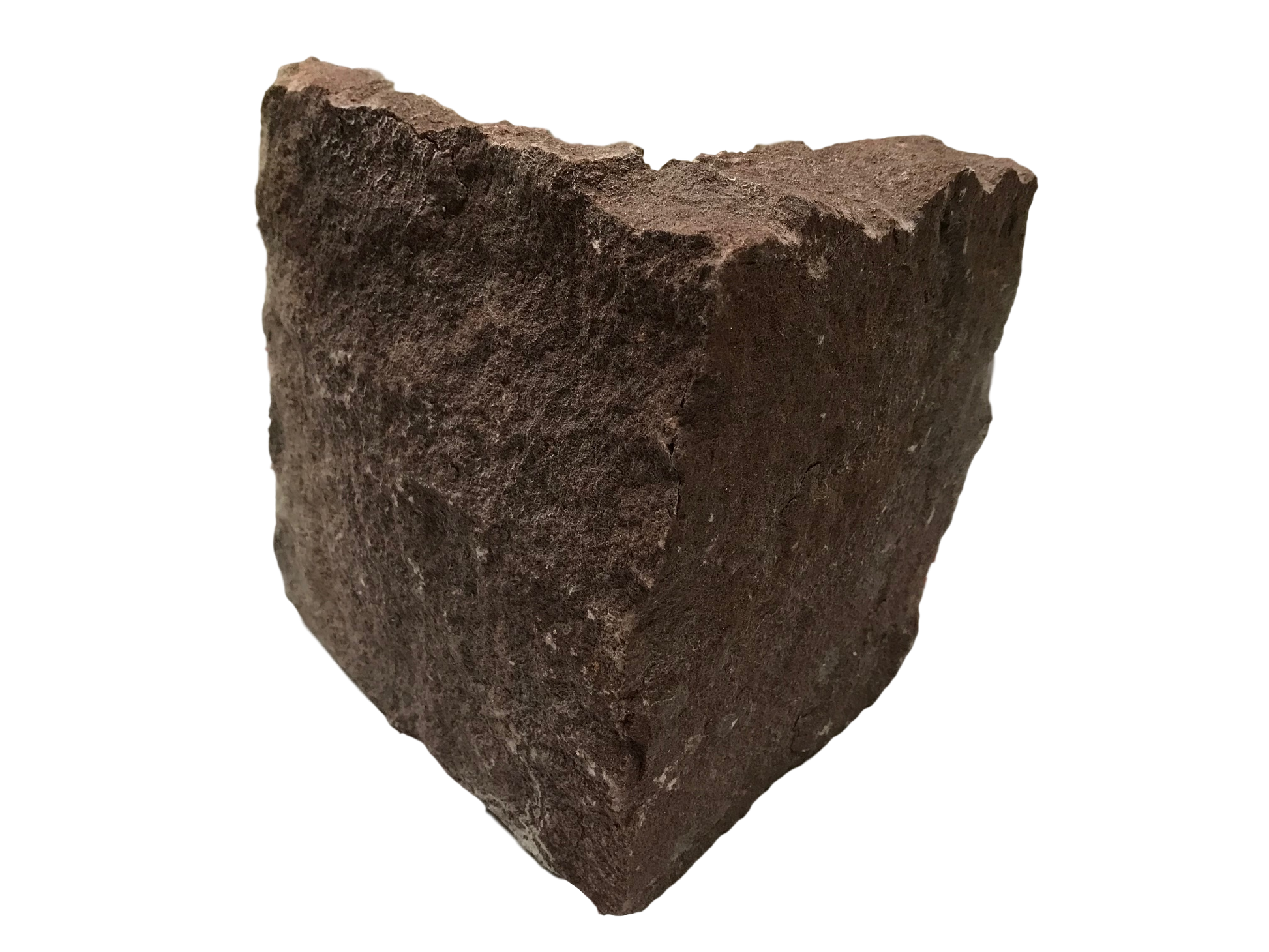 Pink Sandstone Stoneer Corner piece  in a L - shape with pink colouring. 