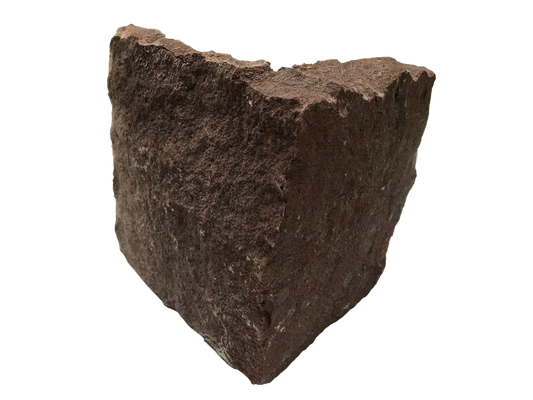 Pink Sandstone Stoneer Corner piece  in a L - shape with pink colouring. 