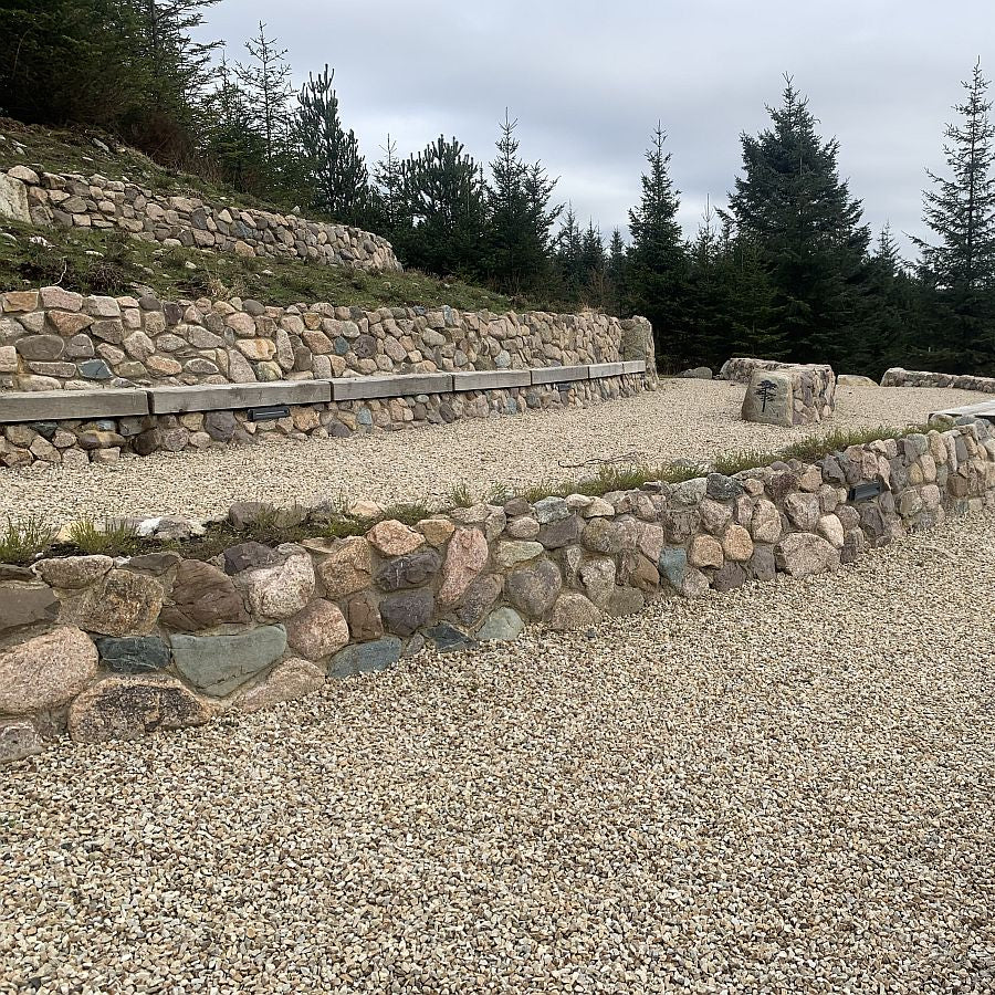 Pink Sperrin Granite Mix Rockery Stones in OM Dark Sky Park & Observatory in Northern Ireland.