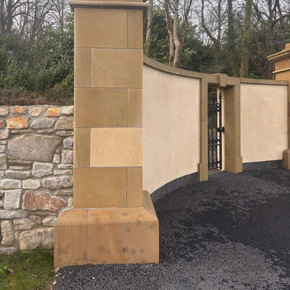 Bespoke Sandstone Pillar with plinth at the base. 