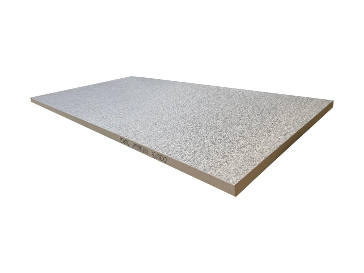 Single Silver Granite Porcelain Tile showcasing a mid grey colour tone. 