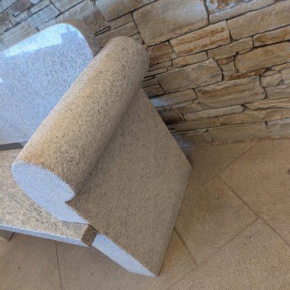 Silver Granite Bench with Arms