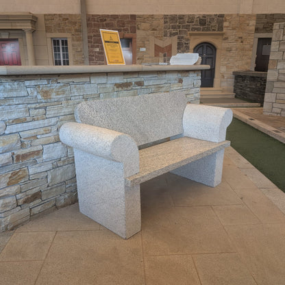 Silver Granite Bench with Arms