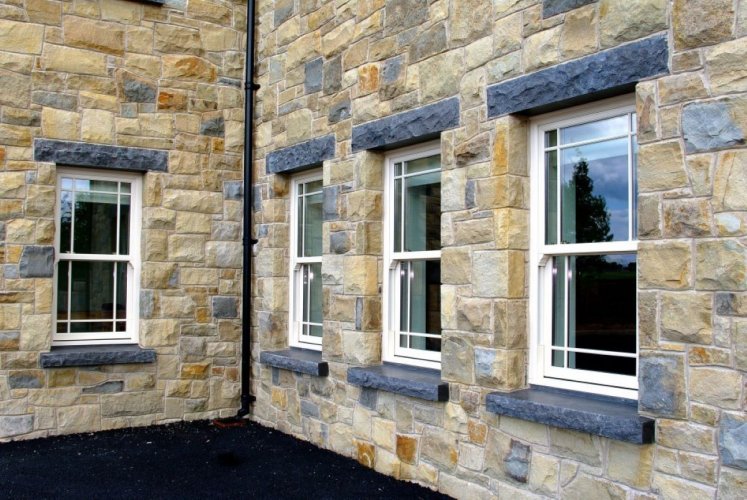 Irish Blue Limestone Window Lintels - Rockfaced Finish