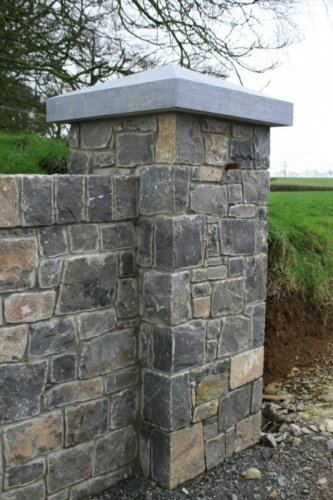 Blue Limestone Pillar Cap - Apex Style