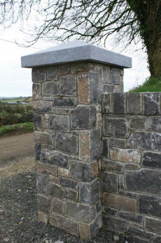 Blue Limestone Pillar Cap - Apex Style