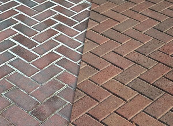 Example of Efflorescence on pavers 