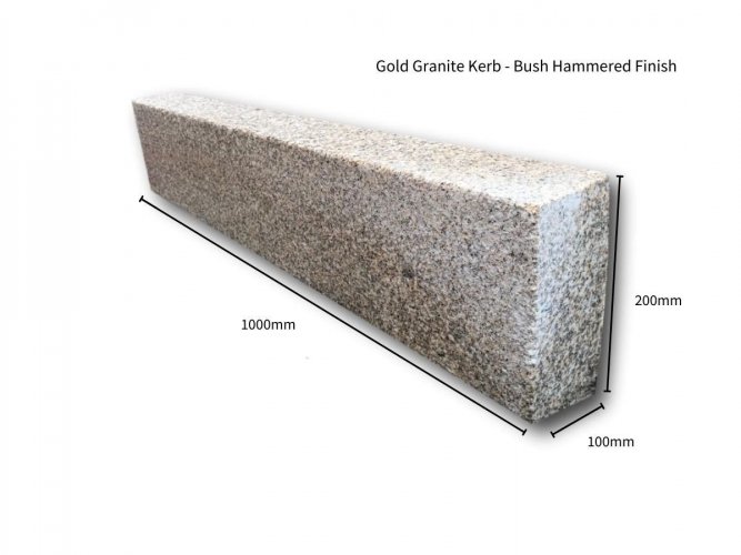 Gold Granite Kerb - Bush Hammered Finish