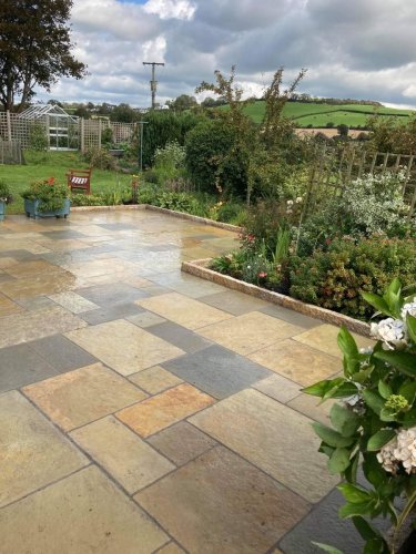 Gold Granite Kerb - Pineapple Finish By DMcClure Landscapes