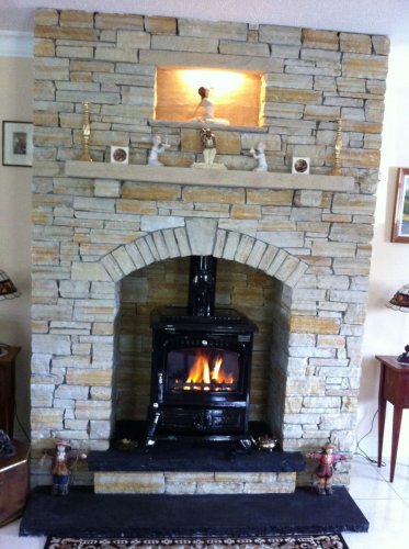 Gold Donegal Quartzite Fireplace  - Machine Block 