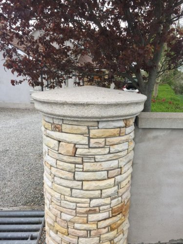  Silver Granite Pillar Cap -  Rounded Apex Style 