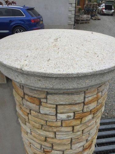 Silver Granite Pillar Cap -  Rounded Apex Style 