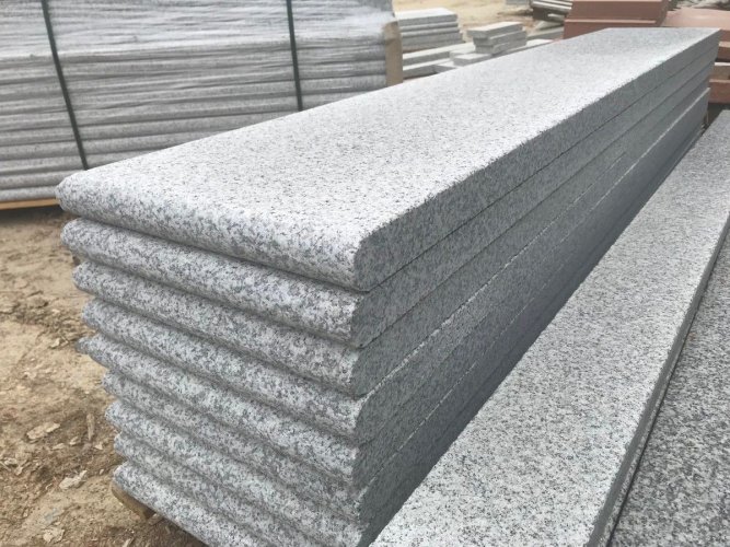 Silver Granite Step Pack Option 3: 2250 x 400 x 50mm with 1 long edge and 1 short edge. 