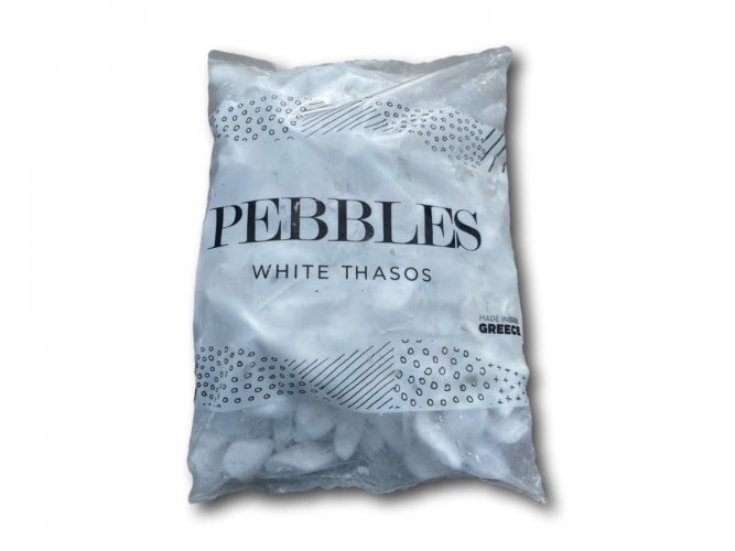 White Thasos Pebbles - 20kg Bag 