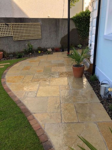 Yellow Limestone Patio Pack By Danar McClure Landscapes (Wet)